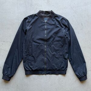 Herno Laminar Gore Windstopper Mens M Bomber Jacket Black Ribbed Trim Preppy Zip